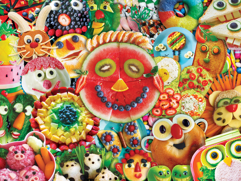 Puzzle Masterpieces:  300 piece EzGrip Trendz - Funny Face Food