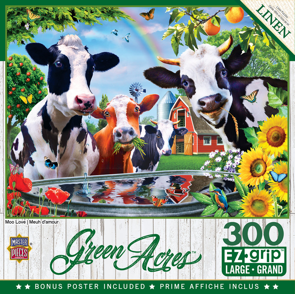 Puzzle Masterpieces:  300 Piece EZGrip Moo Love - Linen Finish