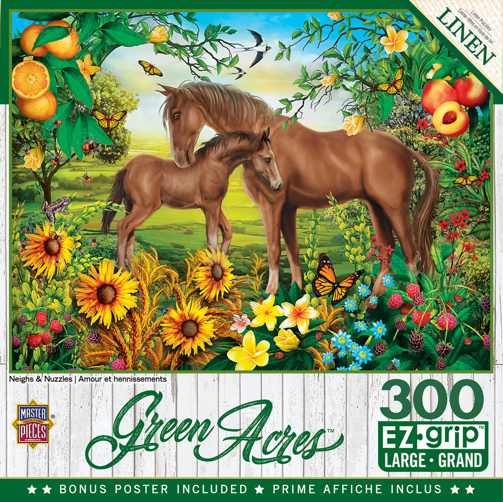 Puzzle Masterpieces:  300 Piece EZGrip Neighs & Nuzzles - Linen Finish