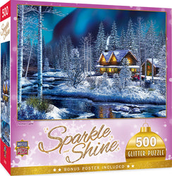 Puzzle Masterpieces:  500 Piece Glitter Holiday - Northern Lights