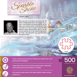 Puzzle Masterpieces:  500 Piece Glitter Holiday - Northern Lights