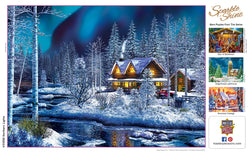 Puzzle Masterpieces:  500 Piece Glitter Holiday - Northern Lights