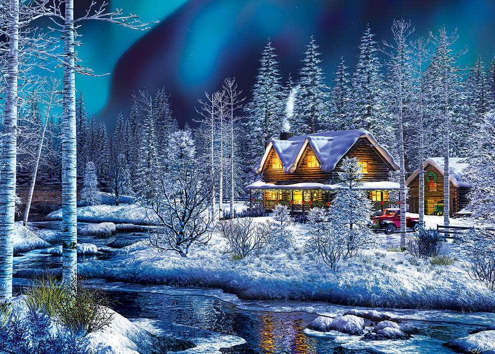 Puzzle Masterpieces:  500 Piece Glitter Holiday - Northern Lights