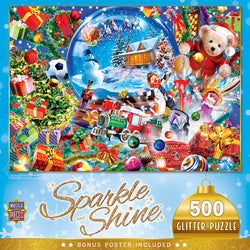Puzzle Masterpieces:  500 Piece Glitter Holiday - Snow Globe Dreams