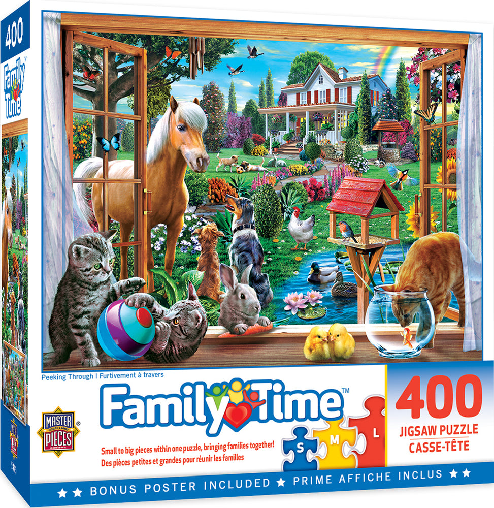 Puzzle Masterpieces:  400 piece Family Time - Peeking Through