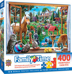 Puzzle Masterpieces:  400 piece Family Time - Peeking Through