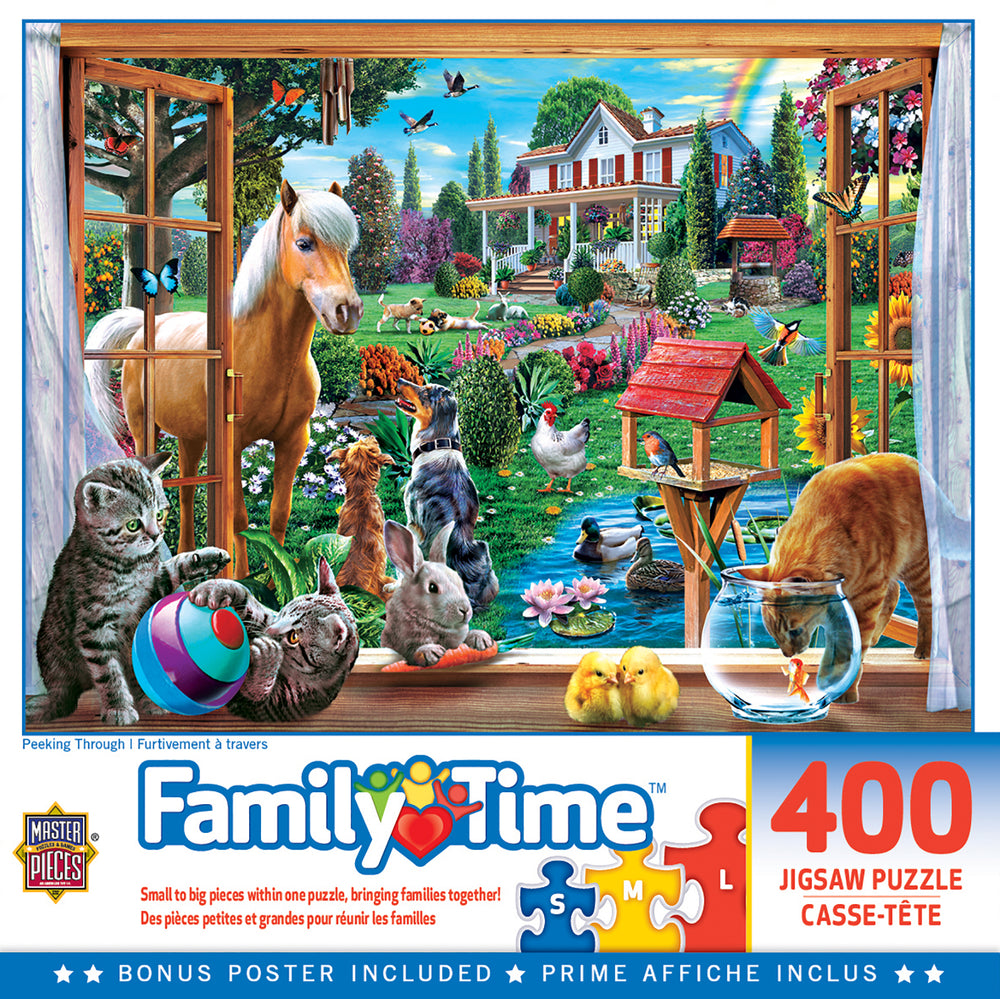 Puzzle Masterpieces:  400 piece Family Time - Peeking Through