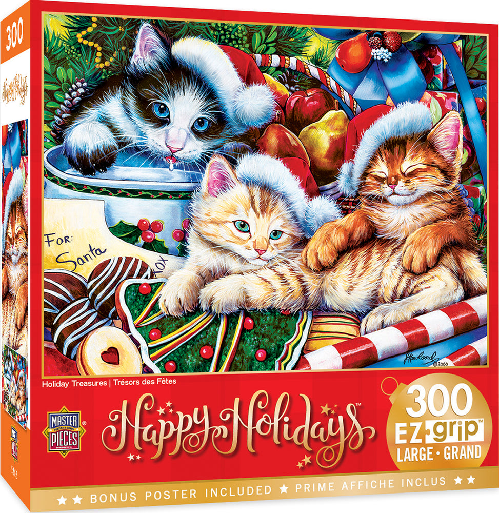 Puzzle Masterpieces:  300 Piece EzGrip Holiday - Holiday Treasures