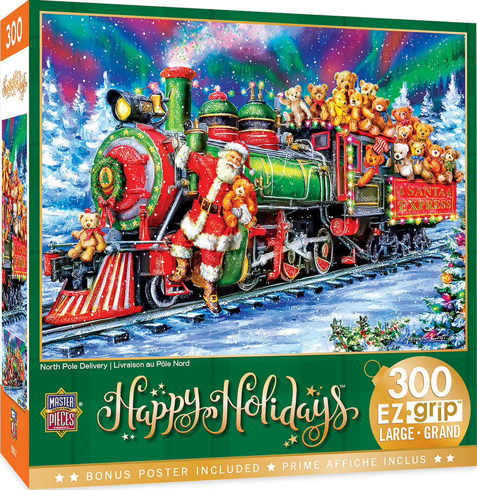 Puzzle Masterpieces:  300 Piece EzGrip Holiday - North Pole Delivery