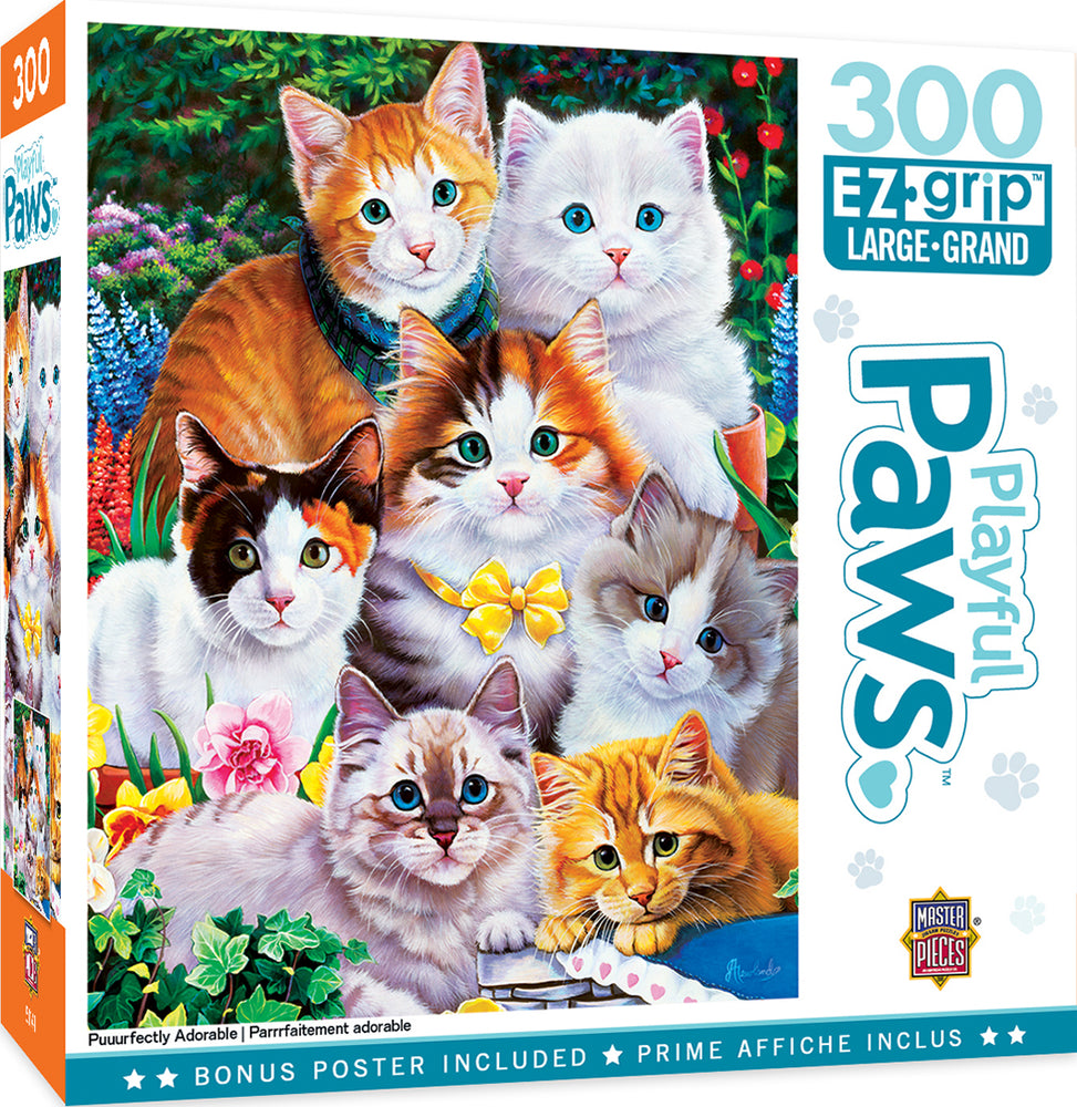 Puzzle Masterpieces:  300 Piece EZGrip Playful Paws - Puuurfectly Adorable