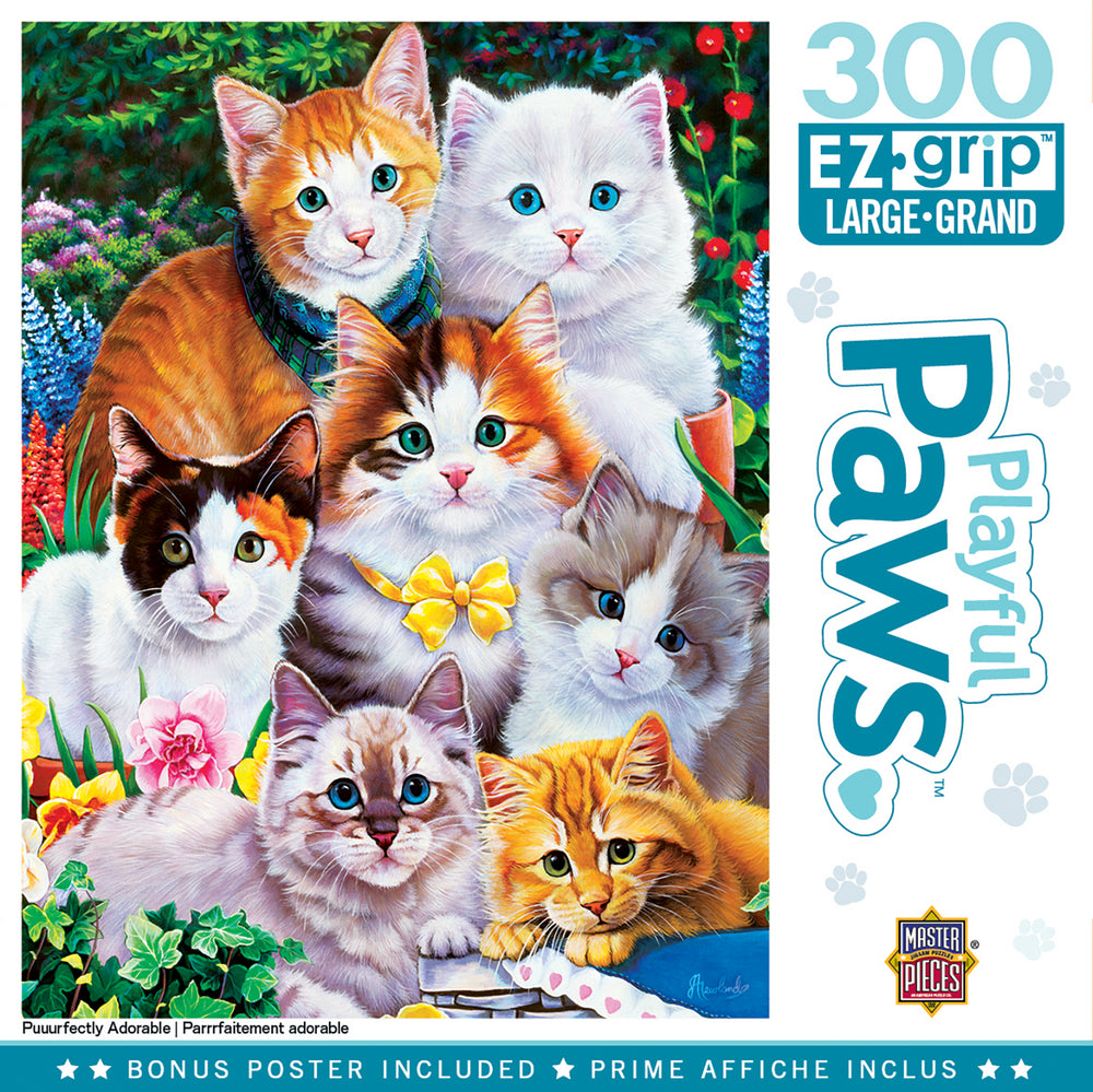 Puzzle Masterpieces:  300 Piece EZGrip Playful Paws - Puuurfectly Adorable
