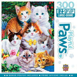 Puzzle Masterpieces:  300 Piece EZGrip Playful Paws - Puuurfectly Adorable