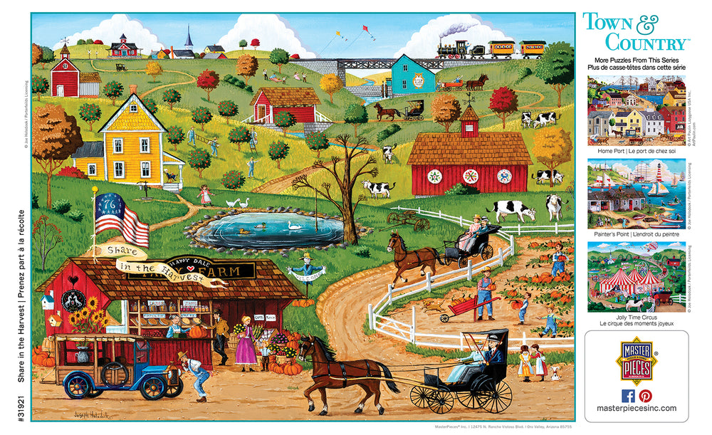 Puzzle Masterpieces:  300 Piece EZGrip Town & Country - Share in the Harvest