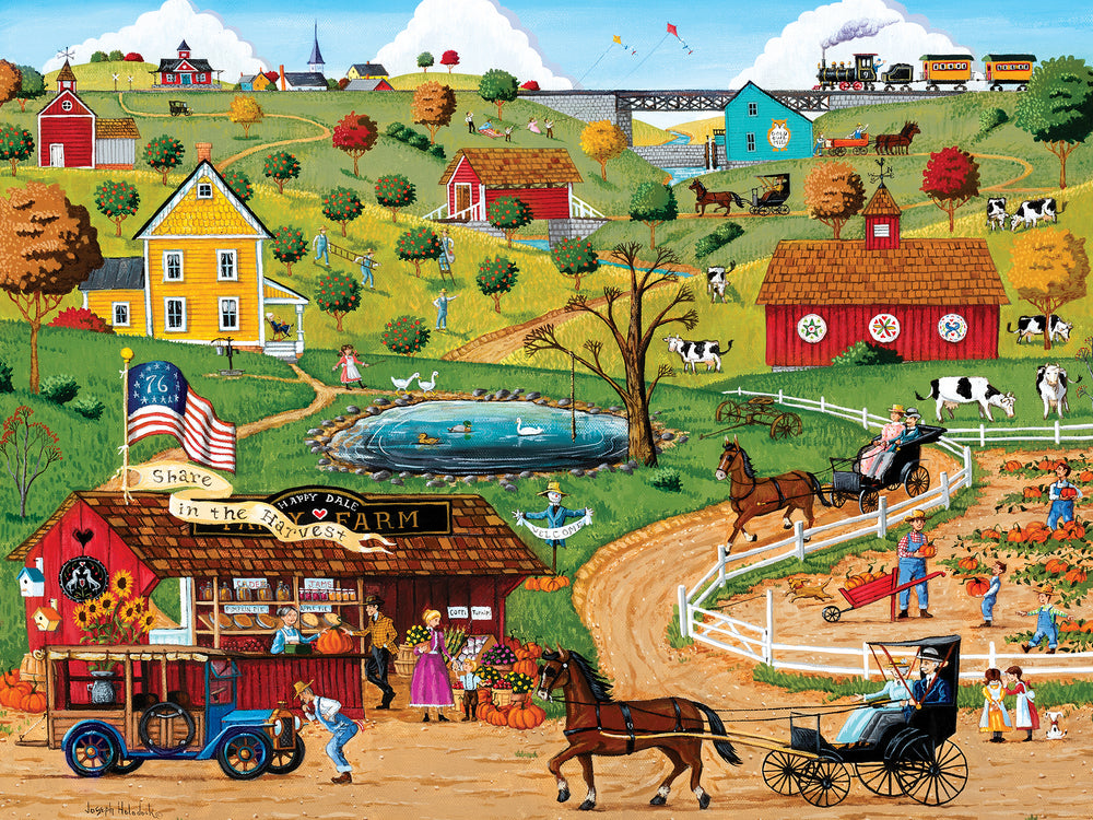 Puzzle Masterpieces:  300 Piece EZGrip Town & Country - Share in the Harvest