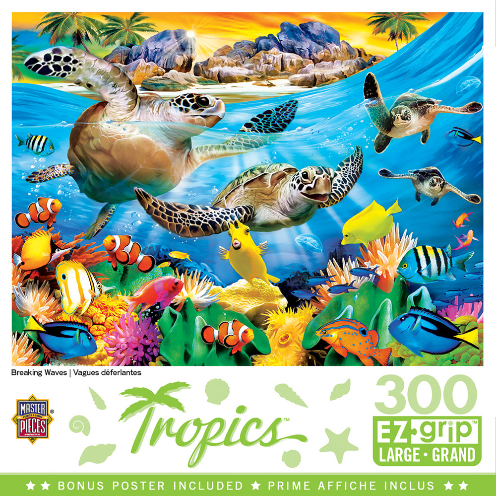 Puzzle Masterpieces:  300 Piece EZGRip Tropics - Breaking Waves