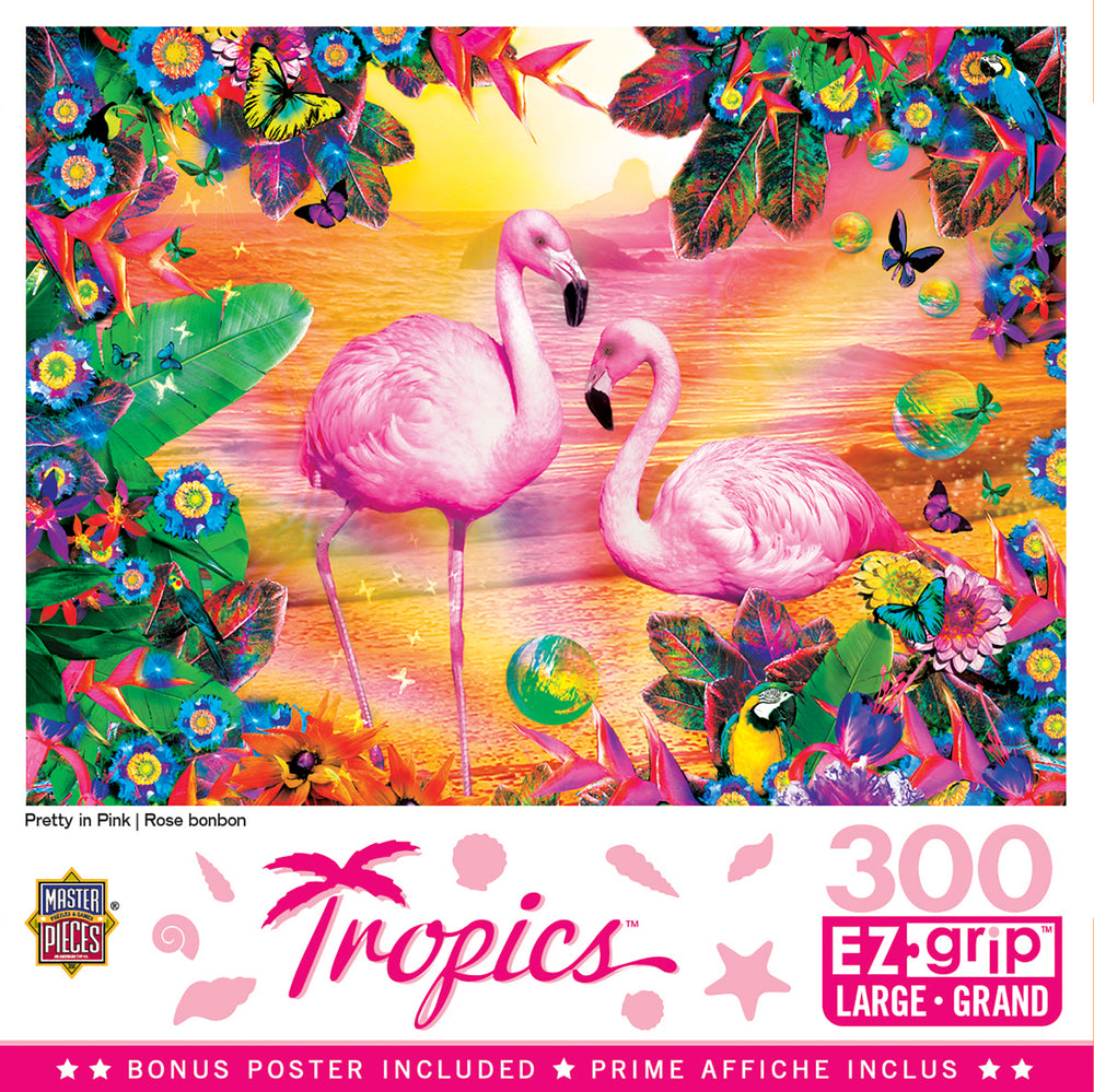 Puzzle Masterpieces:  300 piece EzGrip Tropics - Pretty in Pink