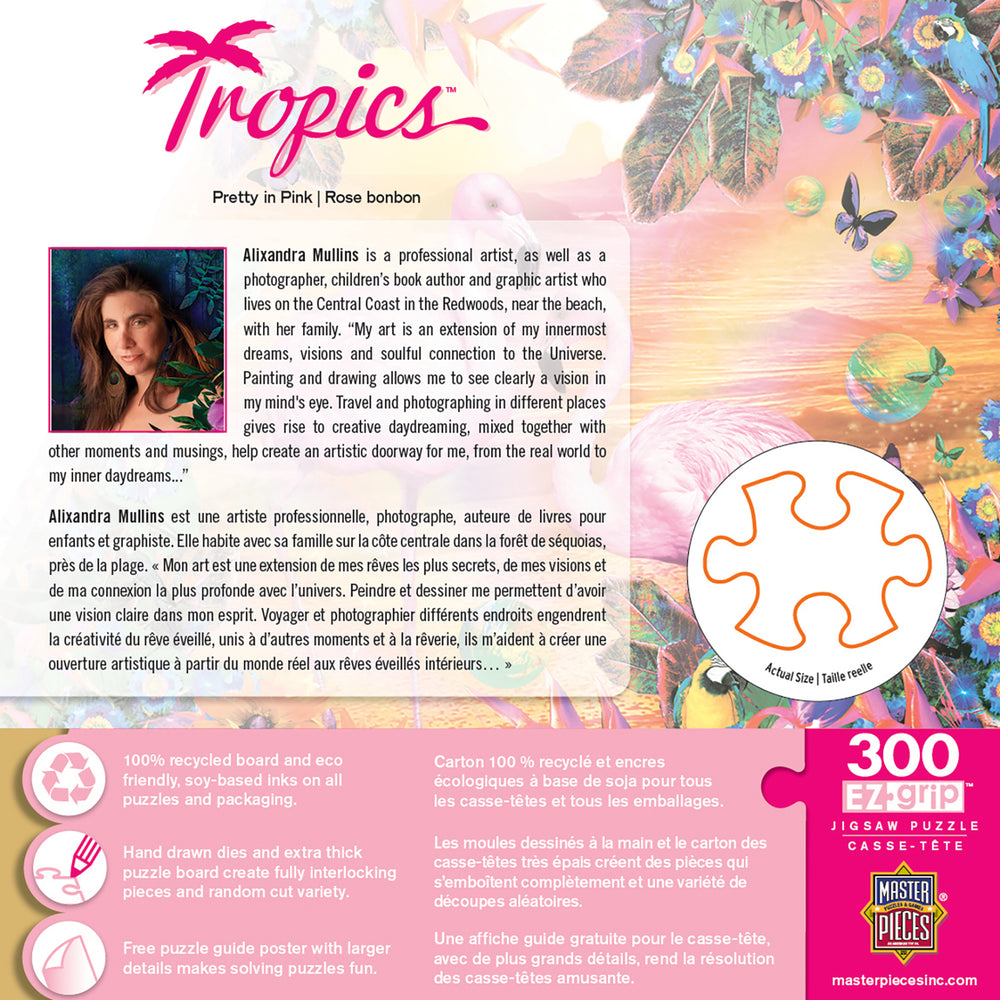 Puzzle Masterpieces:  300 piece EzGrip Tropics - Pretty in Pink