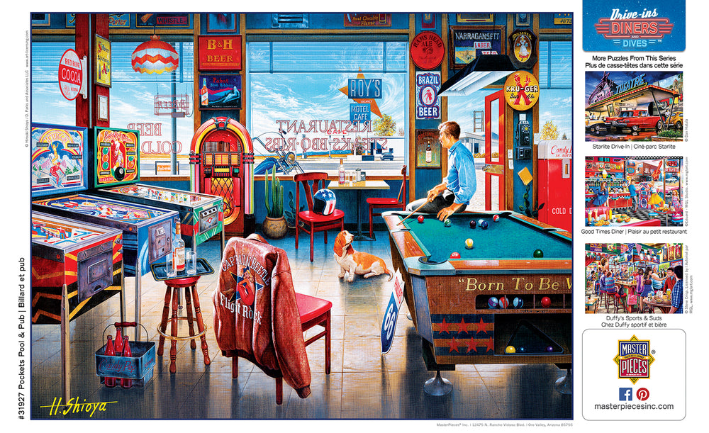 Puzzle Masterpieces:  550 Piece Drive-Ins, Diners and Dives - Pockets Pool & Pub