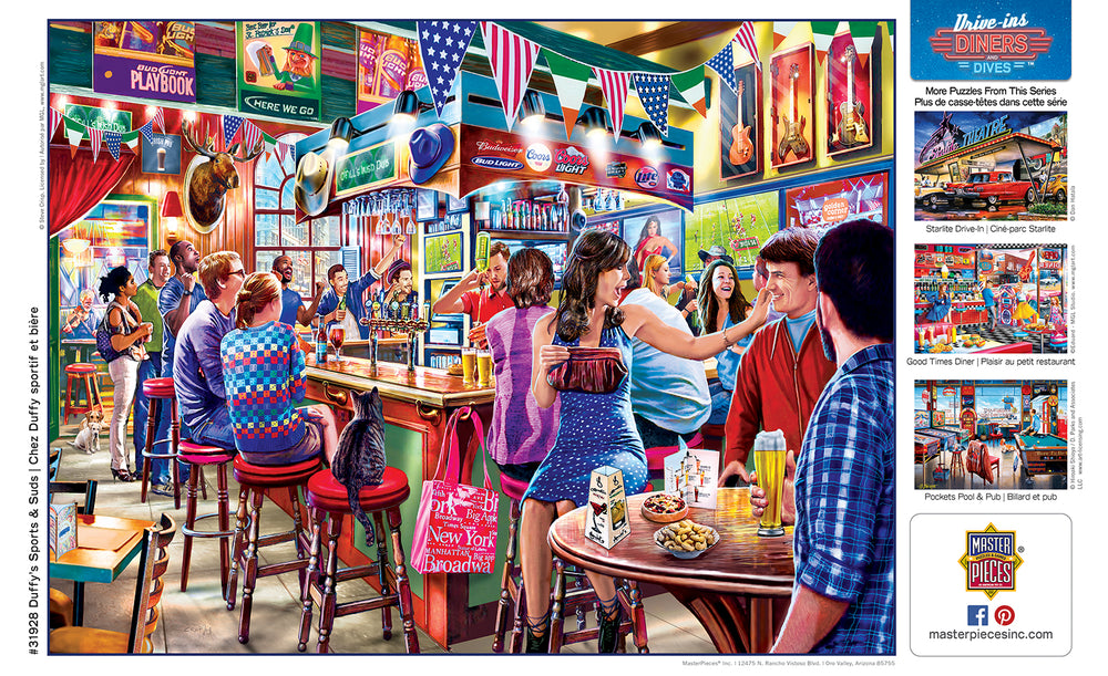 Puzzle Masterpieces:  550 Piece Drive-Ins, Diners and Dives - Duffy's Sports & Suds