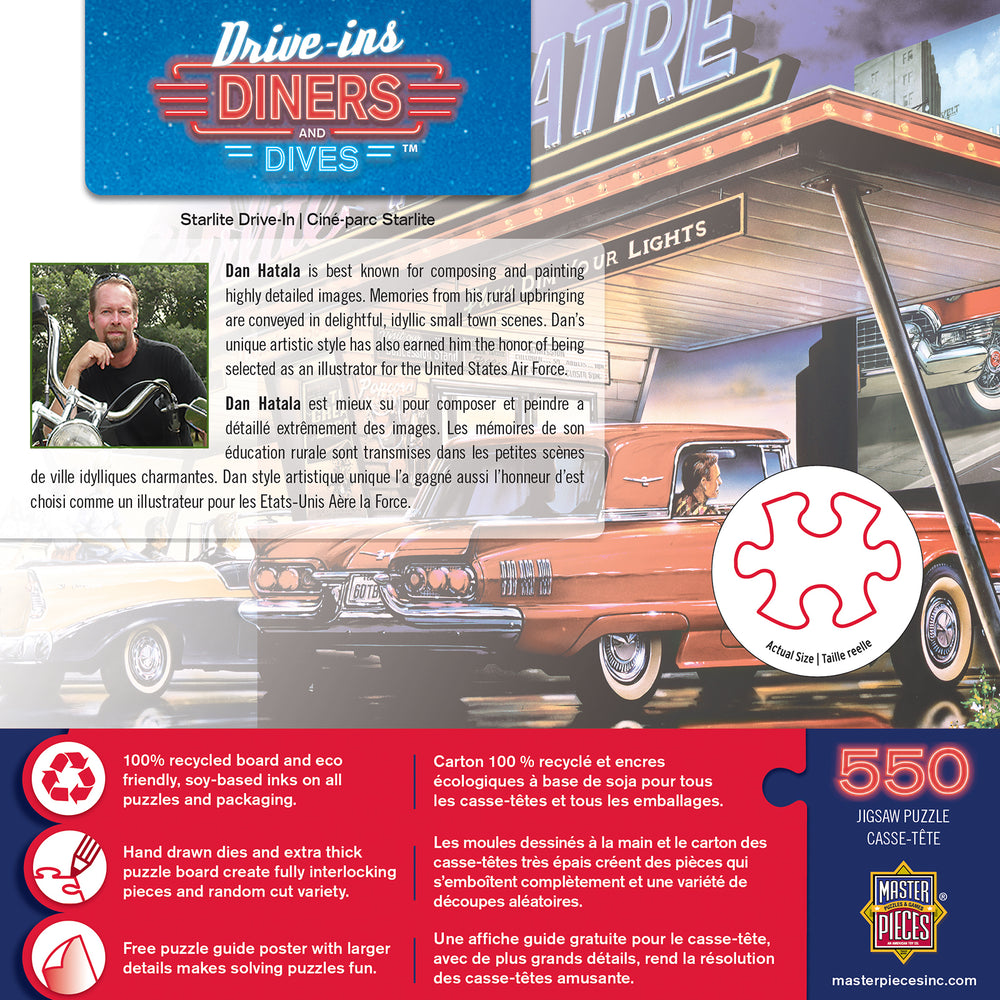 Puzzle Masterpieces:  550 Piece Drive-Ins, Diners and Dives - Starlite Drive-In