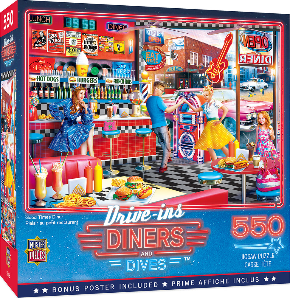 Puzzle Masterpieces:  550 Piece Drive-Ins Diners and Dives - Good Times Diner