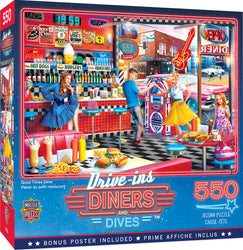 Puzzle Masterpieces:  550 Piece Drive-Ins Diners and Dives - Good Times Diner