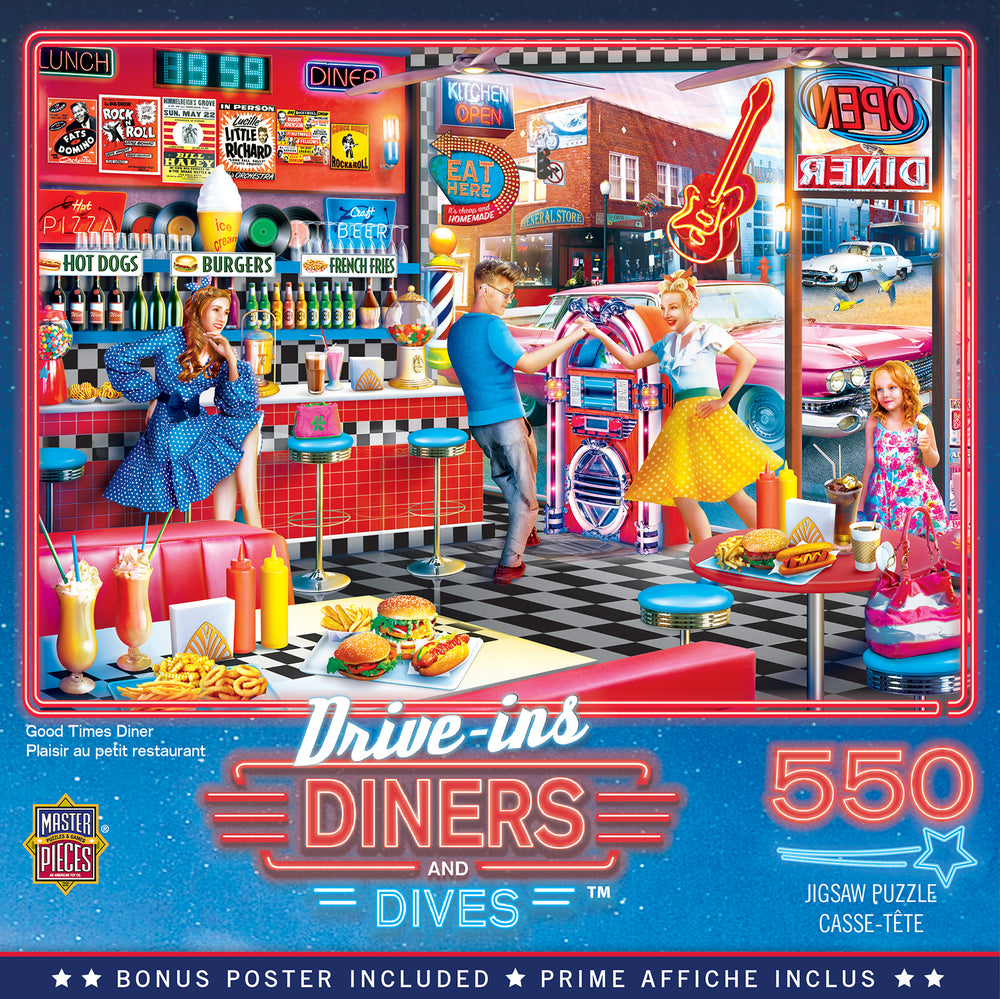 Puzzle Masterpieces:  550 Piece Drive-Ins Diners and Dives - Good Times Diner