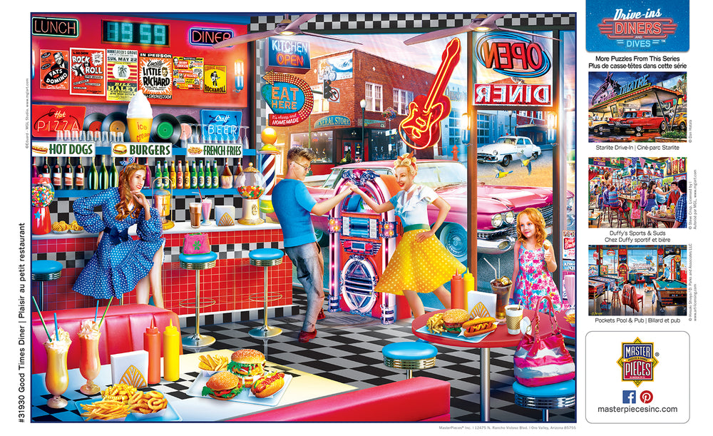 Puzzle Masterpieces:  550 Piece Drive-Ins Diners and Dives - Good Times Diner