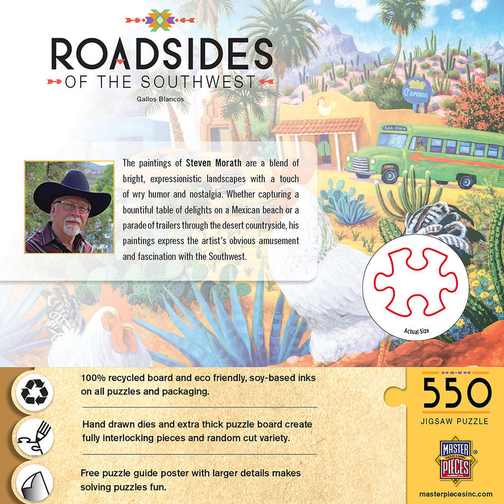 Puzzle Masterpieces:  550 Piece Roadsides of the Southwest - Gallos Blancos