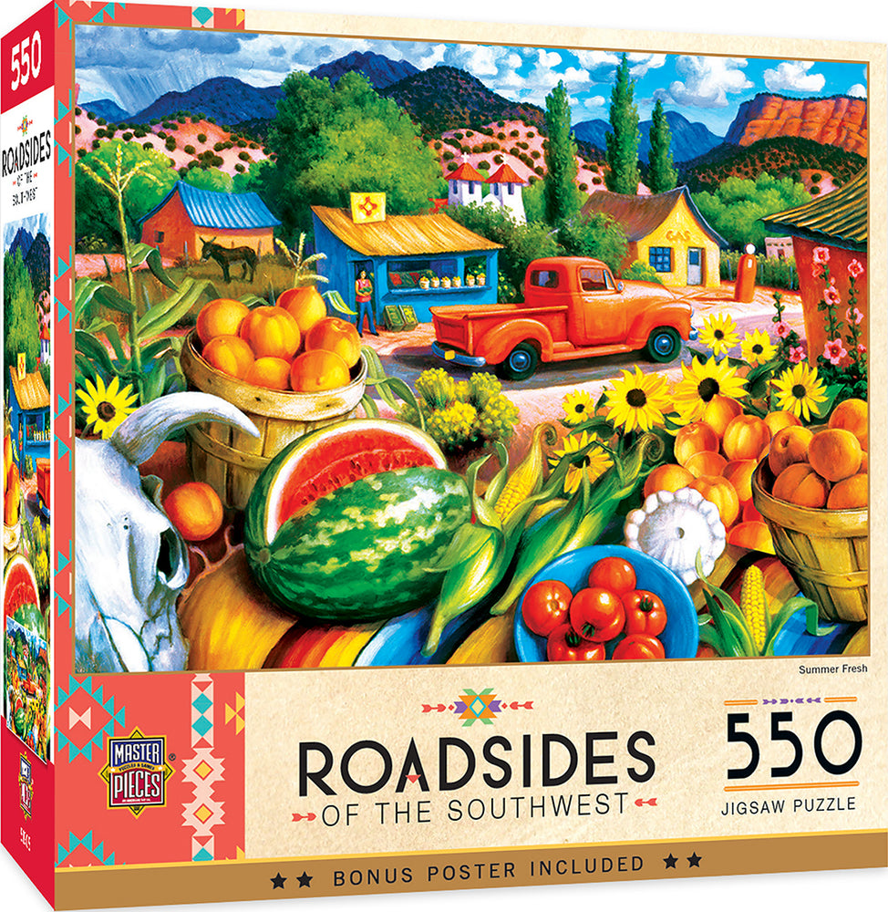 Puzzle Masterpieces:  550 Piece Roadsides of the Southwest - Summer Fresh