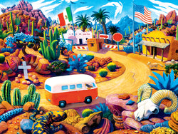 Puzzle Masterpieces:  550 Piece Roadsides of the Southwest - Touring Time