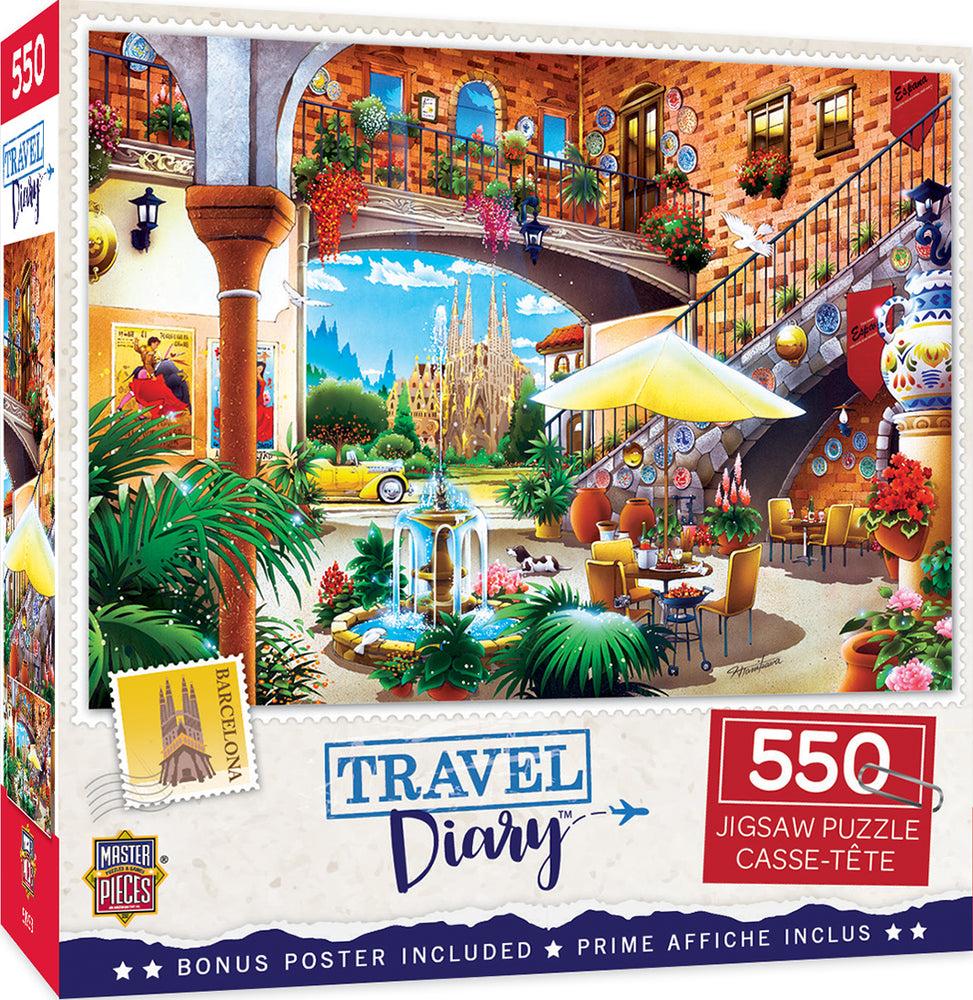 Puzzle Masterpieces:  550 Piece Travel Diary - Barcelona