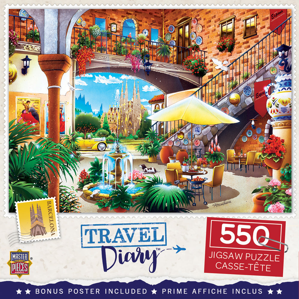 Puzzle Masterpieces:  550 Piece Travel Diary - Barcelona