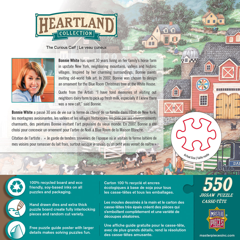 Puzzle Masterpieces:  550 Piece Heartland Collection - The Curious Calf