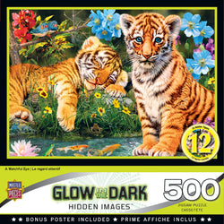 Puzzle Masterpieces:  500 Piece Hidden Images Glow In The Dark - A Watchful Eye