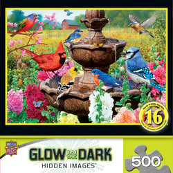 Puzzle Masterpieces:  500 Piece Hidden Images Glow In The Dark - Unicorns Retreat