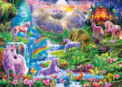 Puzzle Masterpieces:  500 Piece Hidden Images Glow In The Dark - Unicorns Retreat