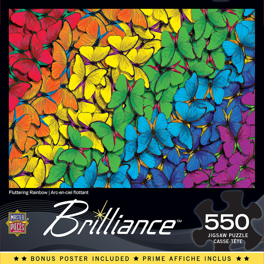 Puzzle Masterpieces:  550 Piece Brilliance - Fluttering Rainbow