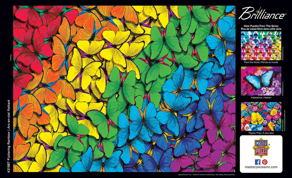 Puzzle Masterpieces:  550 Piece Brilliance - Fluttering Rainbow