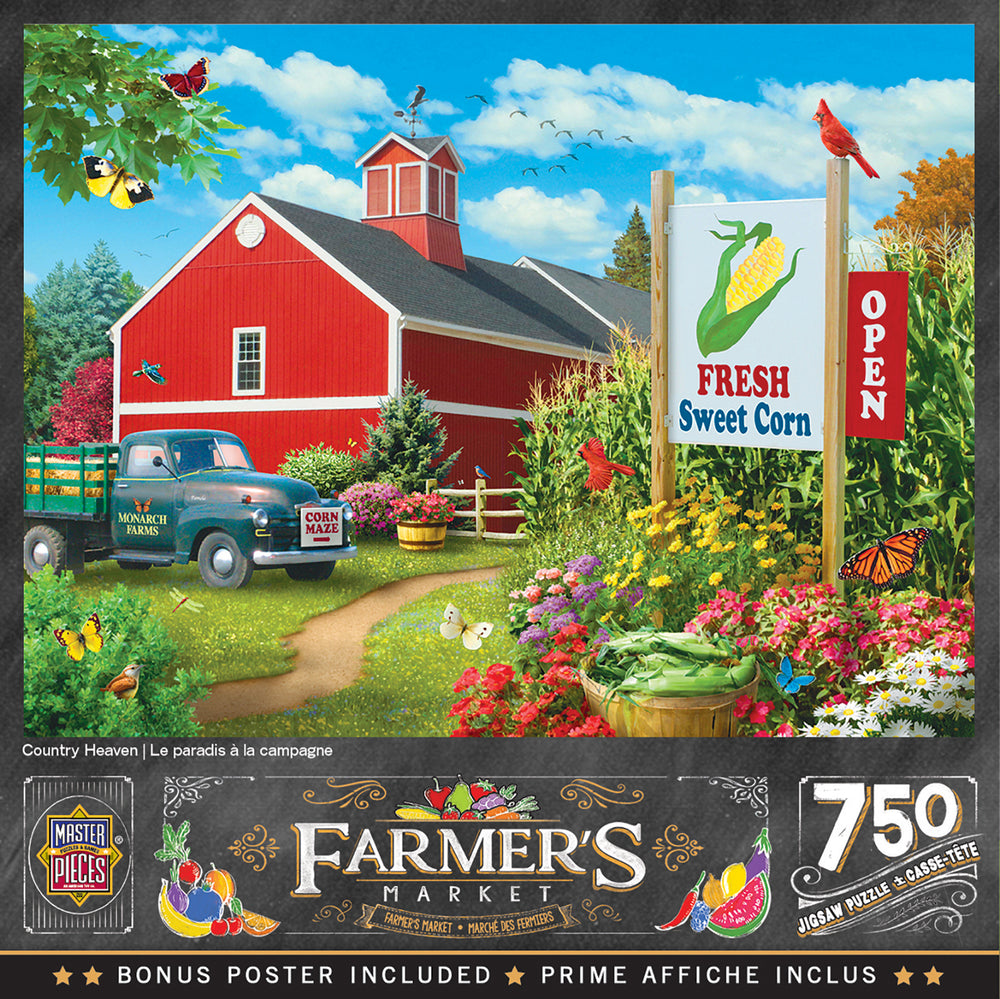 Puzzle Masterpieces:  750 Piece Farmer's Market - Country Heaven