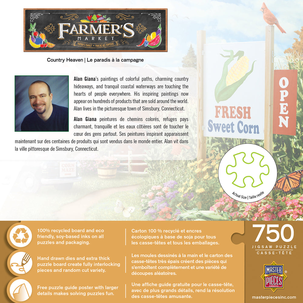 Puzzle Masterpieces:  750 Piece Farmer's Market - Country Heaven