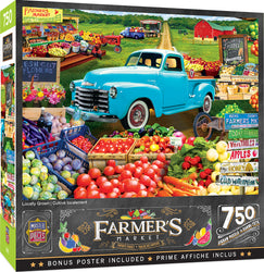 Puzzle Masterpieces:  750 Piece Farmer's Market - Locally Grown