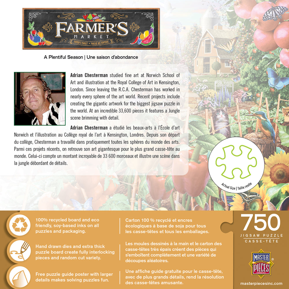 Puzzle Masterpieces:  750 Piece Farmer's Market - A Plentiful Season