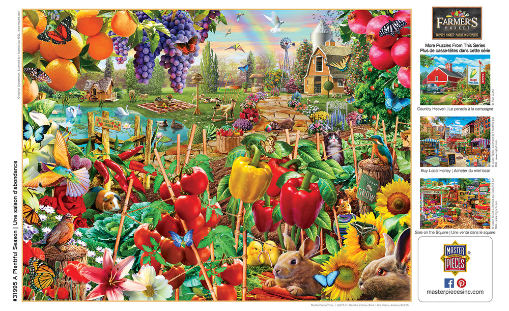 Puzzle Masterpieces:  750 Piece Farmer's Market - A Plentiful Season