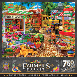 Puzzle Masterpieces:  750 Piece Farmer's Market - Sale on the Square