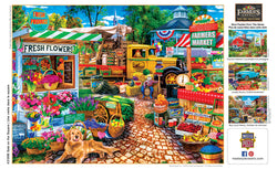 Puzzle Masterpieces:  750 Piece Farmer's Market - Sale on the Square