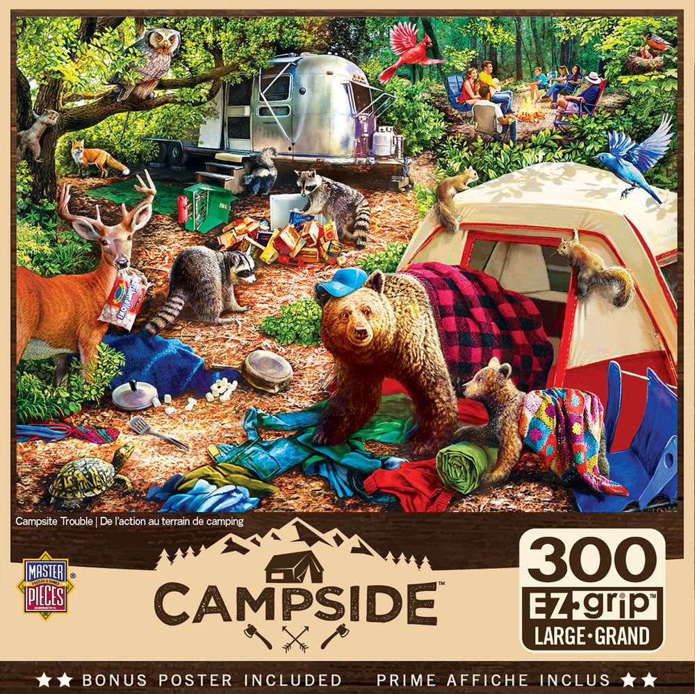 Puzzle Masterpieces:  300 piece EzGrip Campside - Campsite Trouble
