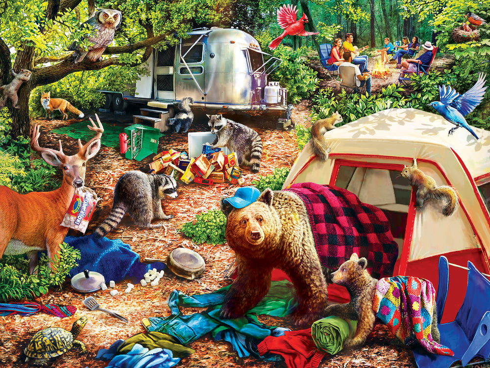 Puzzle Masterpieces:  300 piece EzGrip Campside - Campsite Trouble