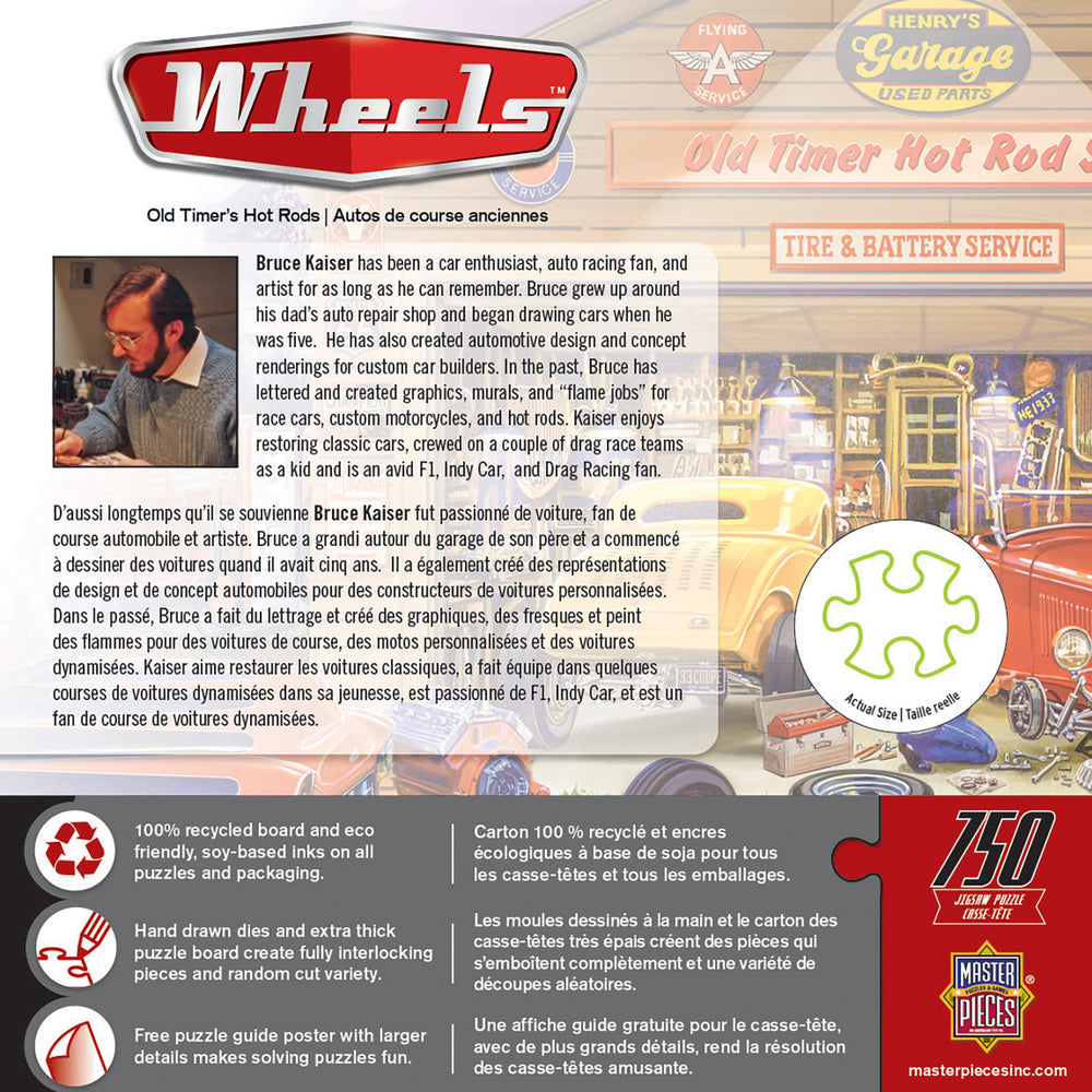 Puzzle Masterpieces:  750 Piece Wheels - Old Timer's Hot Rods