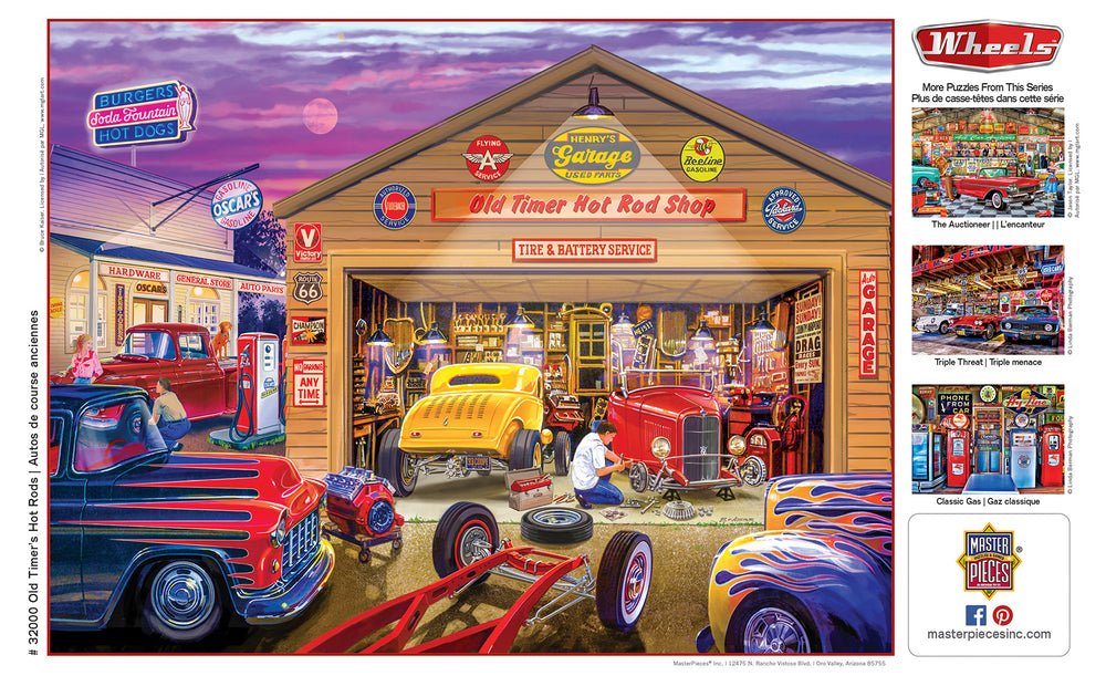 Puzzle Masterpieces:  750 Piece Wheels - Old Timer's Hot Rods
